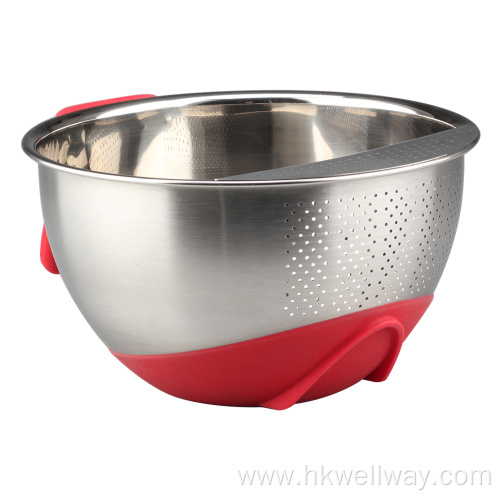 Stainless Steel Colander with Side Drainers